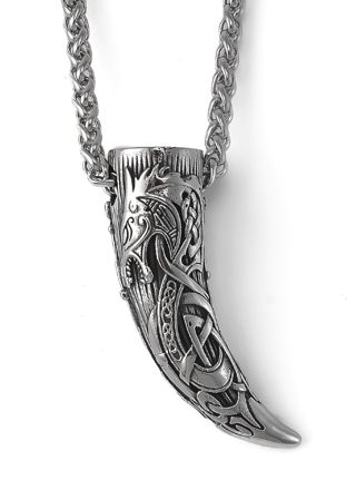 Lykka Viking tooth steel necklace 60 cm
