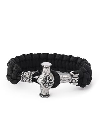 Lykka Viking Mjölnir braided steel-nylon bracelet