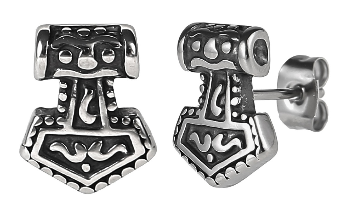 Lykka Viking Thors hammer earrings 