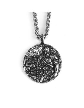 Lykken Viking berserker warrior steel necklace 60cm