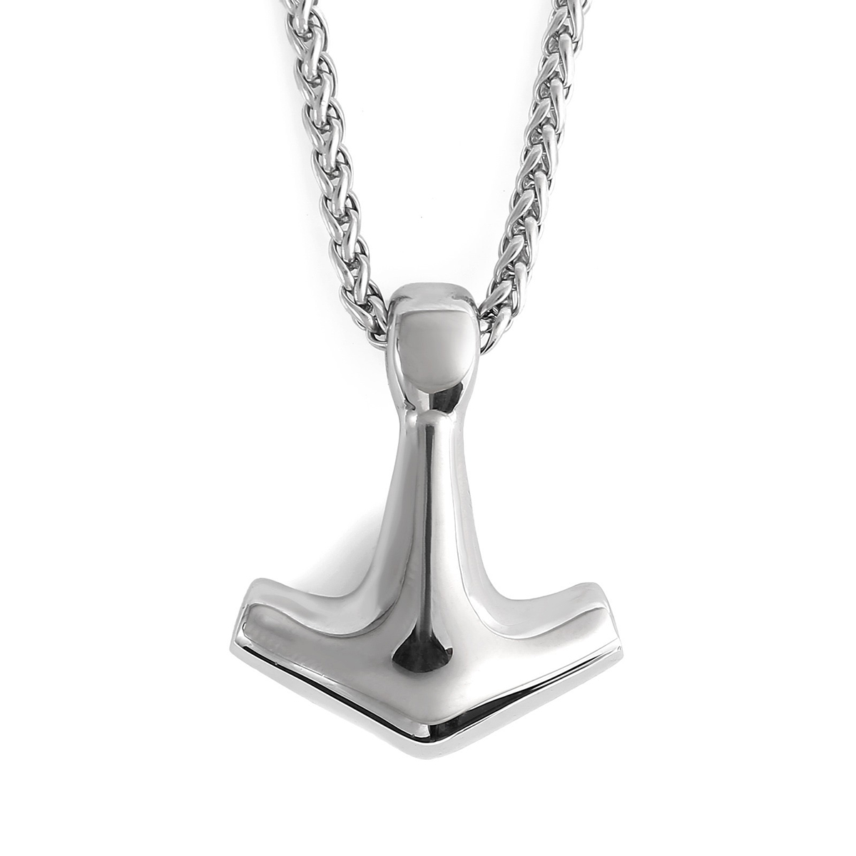 Lykka Viking Thors hammer minimalistic steel necklace 60 cm
