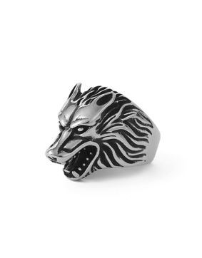 Lykka Viking stainless steel ring Fenrir Wolf