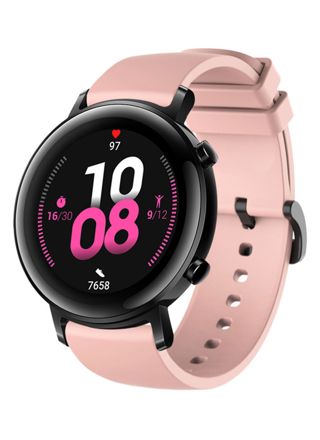Tiera pink silicone watch strap  20 mm quick-release - black buckle
