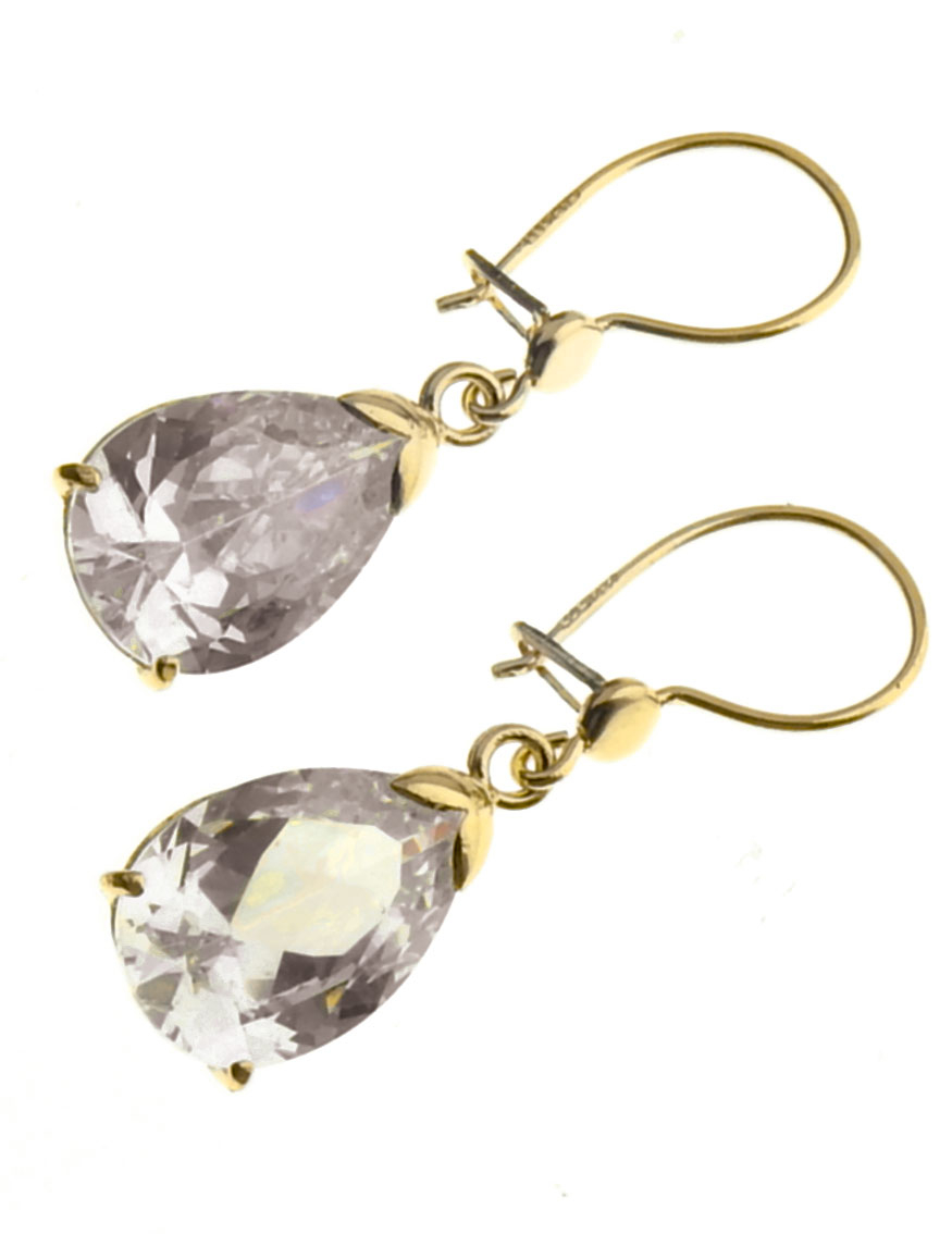 14ct Gold Zircon Earrings PK/8X12