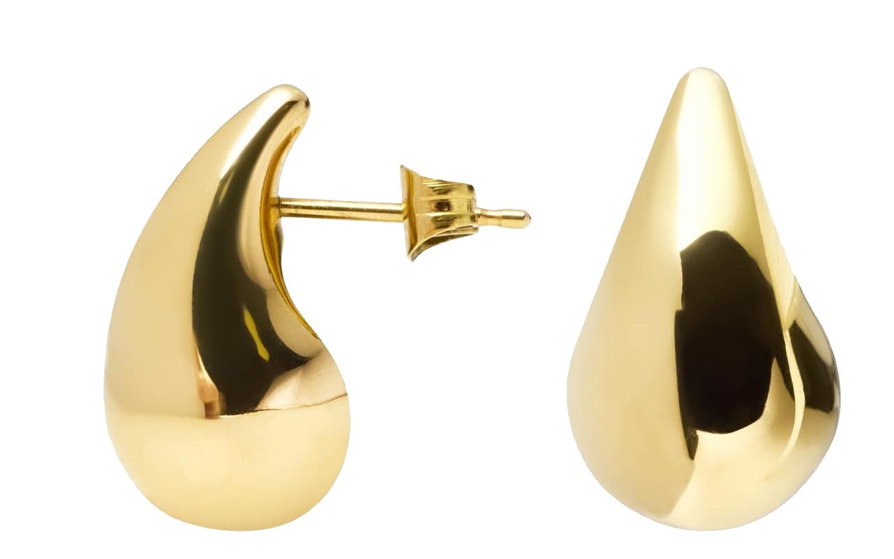 Mockberg Plain daring large gold-platedt earrings MB0190
