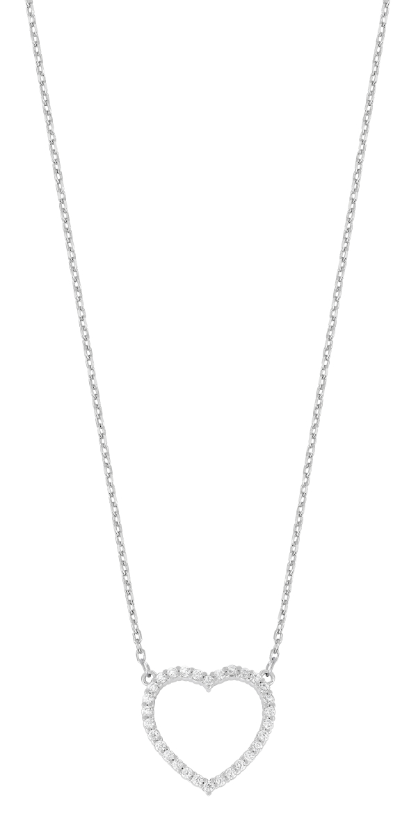 Lykka Hearts silver necklace 18 mm