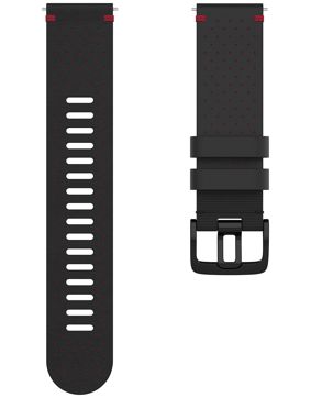 Polar Perforated Leather Wristband 22 mm Black/Red Size M/L 910101218