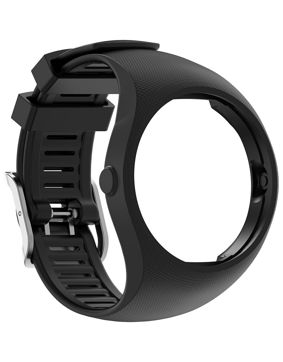 Tiera Polar M200 black silicone watch strap