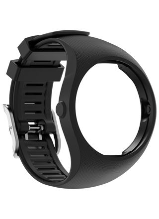 Tiera Polar M200 black silicone watch strap 