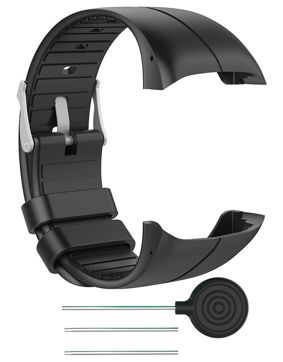 Tiera Polar M400 black silicone watch strap