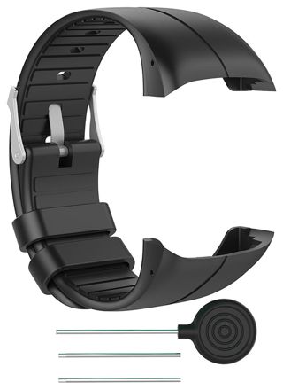 Tiera Polar M400 black silicone watch strap 