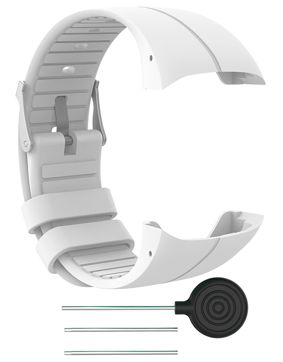 Tiera Polar M400 white silicone watch strap