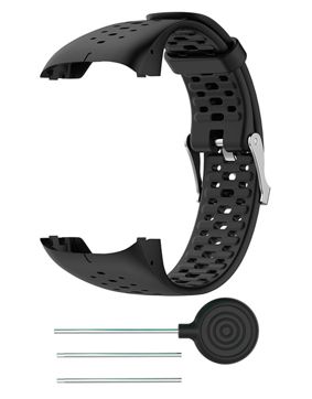 Tiera Polar M430 black silicone watch strap
