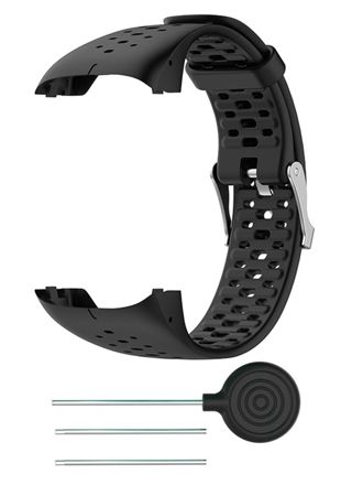 Tiera Polar M430 black silicone watch strap 