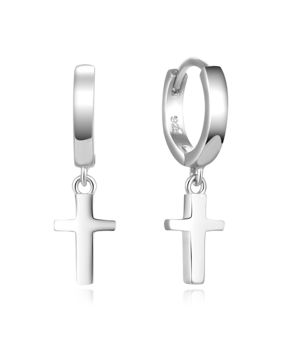 Lykken Crosses silver cross hoop earrings