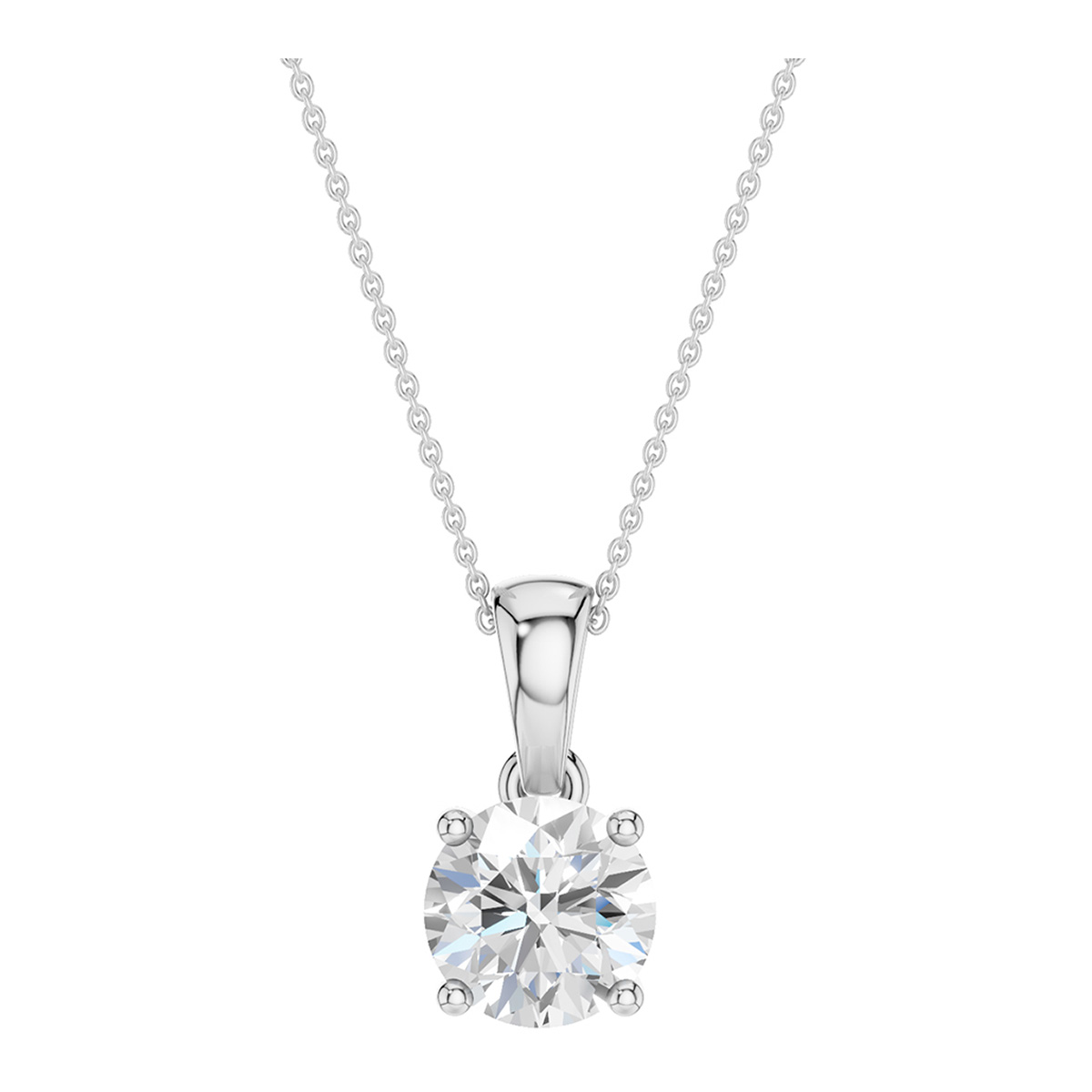 Lykken Elegance round diamond pendant white gold 1.00 ct