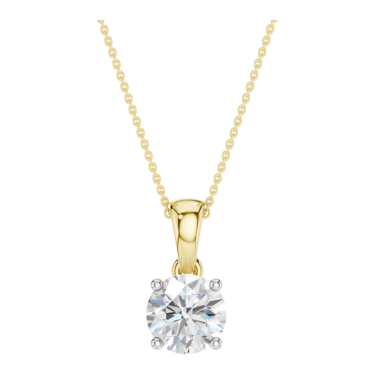 Lykken Elegance round diamond pendant gold 1.00 ct