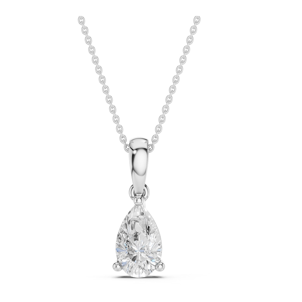 Midem Oslo Pear-cut diamond pendant 0.50ct white gold