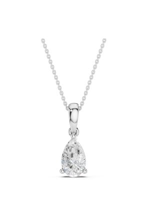 Midem Oslo Pear-cut diamond pendant 0.50ct white gold