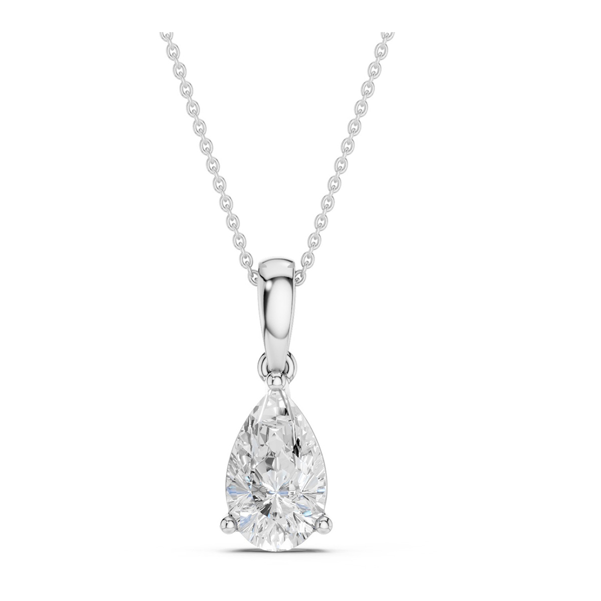 Midem Oslo Pear-cut diamond pendant 0.75ct white gold