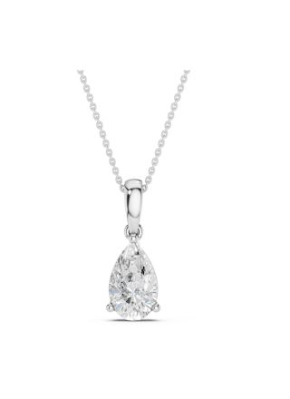 Midem Oslo Pear-cut diamond pendant 0.75ct white gold