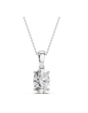 Lykken Elegance oval diamond pendant white gold 1.00 ct