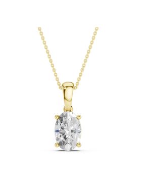 Lykken Elegance oval diamond pendant gold 1.00 ct
