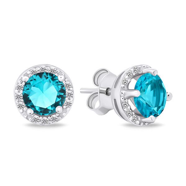 Lykka Casuals halo-silver earrings blue