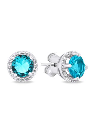 Lykka Casuals halo-silver earrings blue