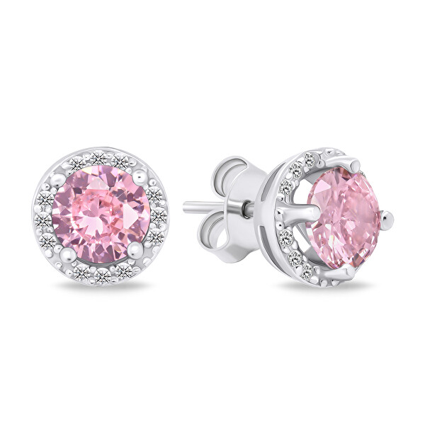 Lykka Casuals halo-silver earrings pink
