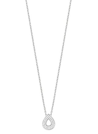 Lykka Casuals drop pave silver necklace