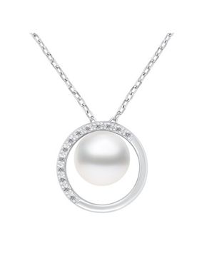 Lykken Pearls pearl necklace 42+3cm silver