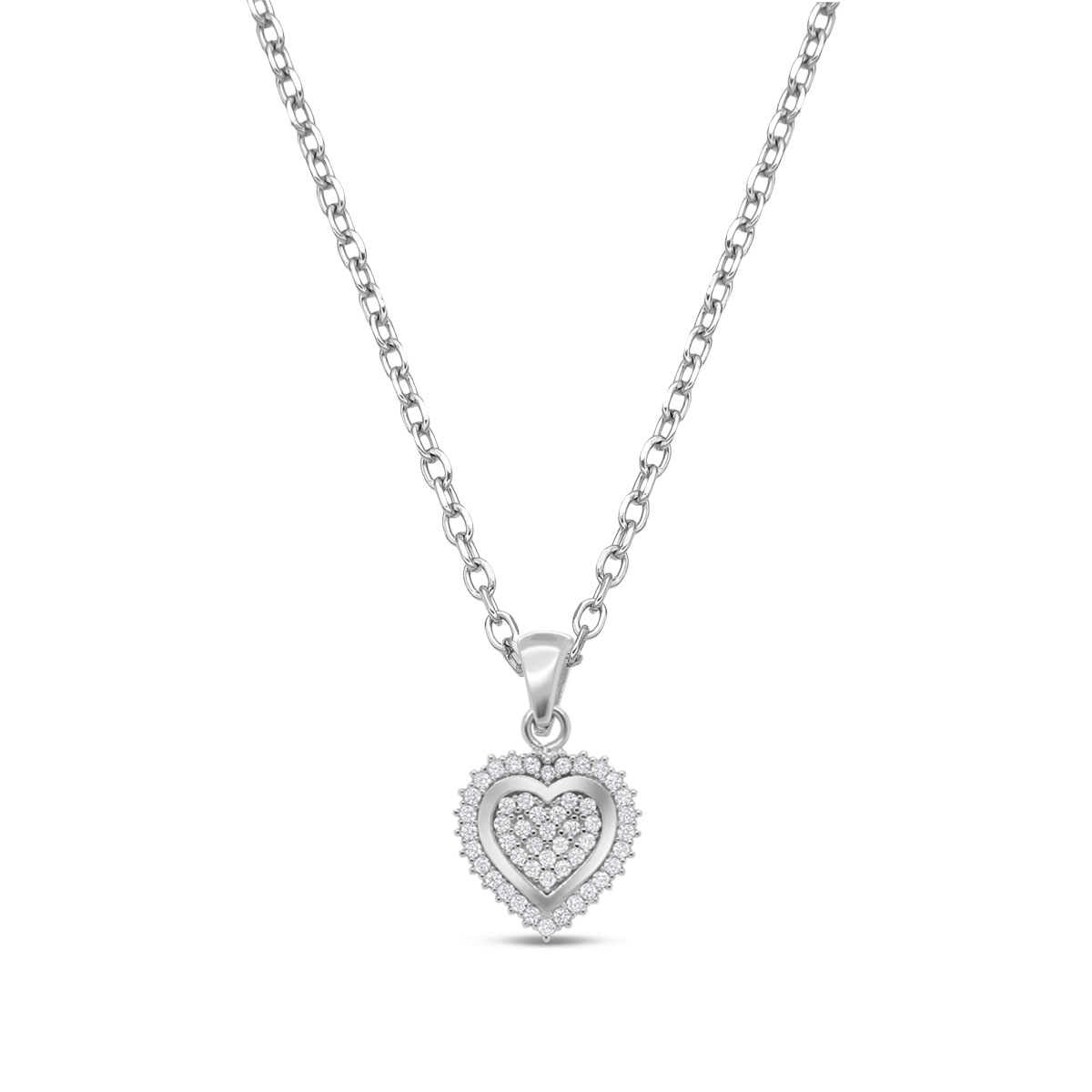 Lykka Hearts heart necklace silver 13mm