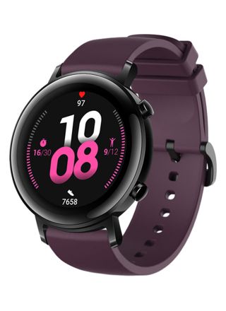 Tiera purple silicone watch strap  20 mm quick-release - black buckle