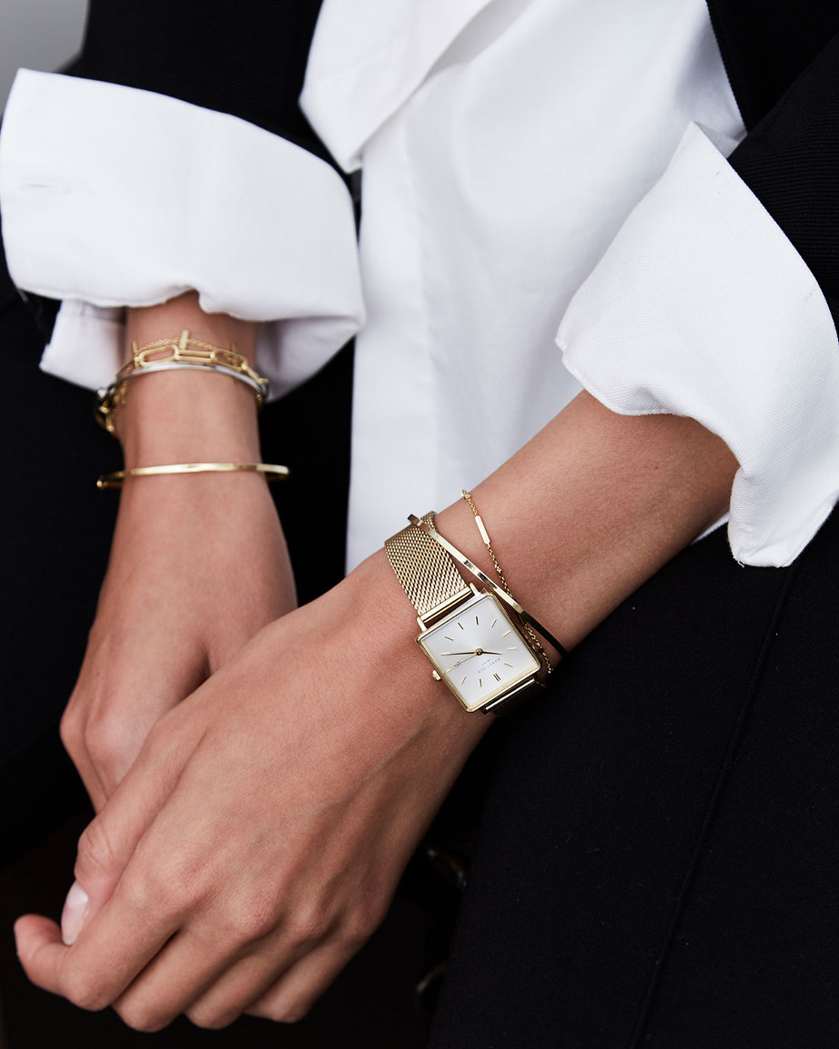 Rosefield The Boxy QWSG-Q03 White Sunray/Mesh/Gold
