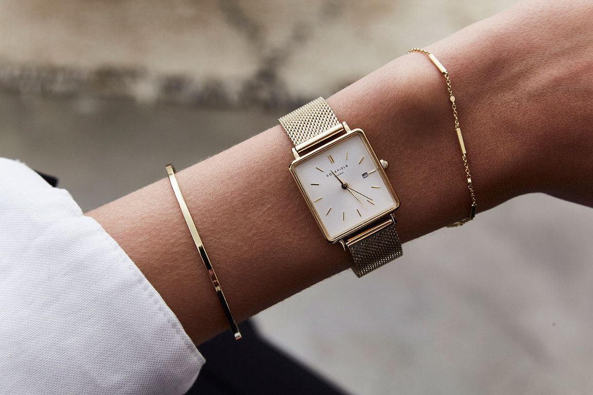 Rosefield The Boxy QWSG-Q03 White Sunray/Mesh/Gold