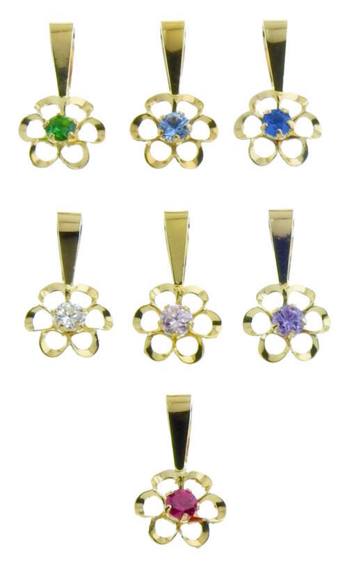 14ct Gold Zircon Pendant R8-2 / 7 different colours