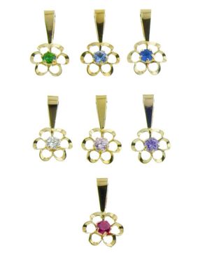 14ct Gold Zircon Pendant R8-2 / 7 different colours
