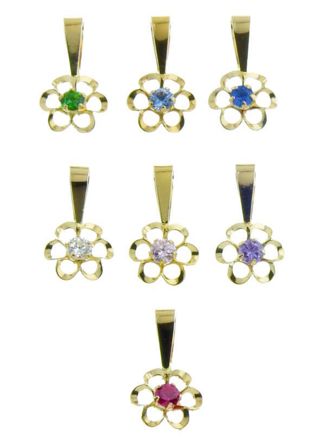 14ct Gold Zircon Pendant R8-2 / 7 different colours