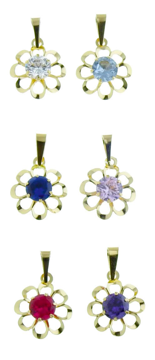 14ct Gold Zircon Pendant R8-3 / 6 different colours