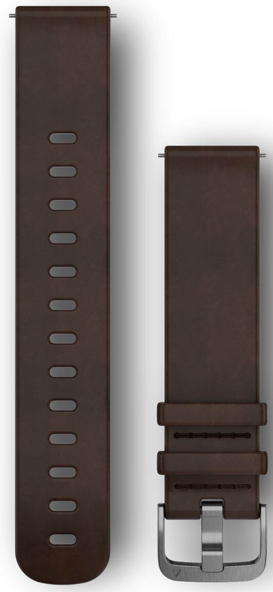 Garmin Vivomove HR Quick release dakr brown leather strap 010 12691 01 watchesonline