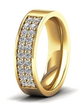 Lykken Elegance Double tier diamond ring in yellow gold 0,40 ct