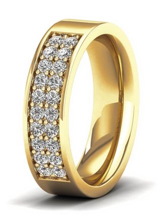 Lykka Elegance Double tier diamond ring in yellow gold 0,40 ct