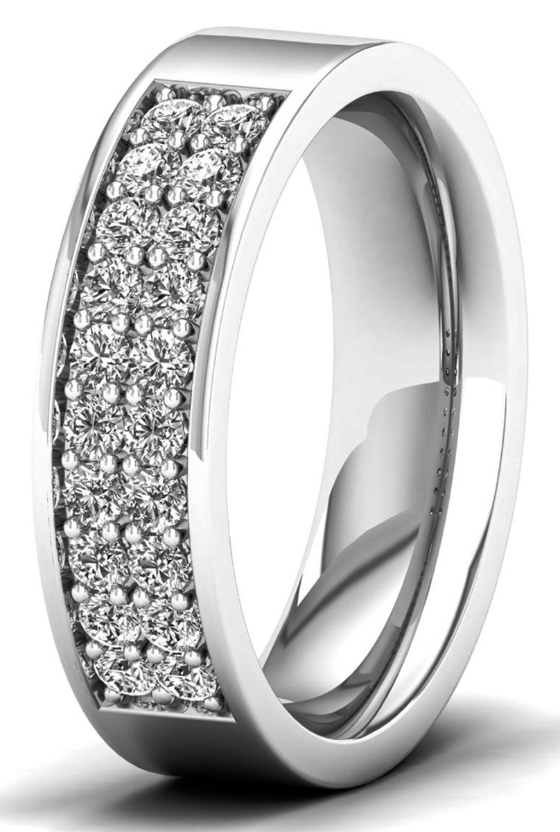 Lykka Elegance Double tier diamond ring in white gold 0,40 ct