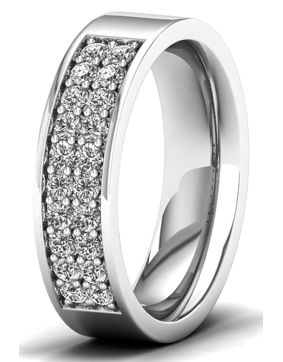 Lykka Elegance Double tier diamond ring in white gold 0,40 ct