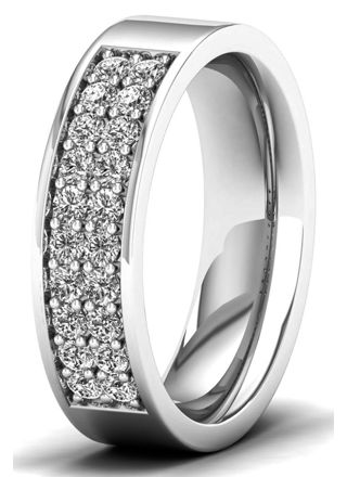 Lykka Elegance Double tier diamond ring in white gold 0,40 ct