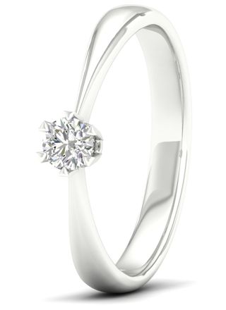 Lykka Elegance solitaire white gold diamond ring 0,15 ct