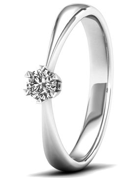 Lykka Elegance solitaire white gold diamond ring 0,15 ct