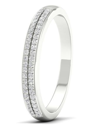 Lykka Elegance Double tier diamond ring in white gold 0,14 ct