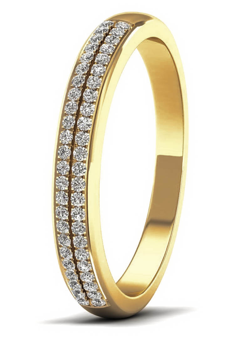 Lykka Elegance Double tier diamond ring in yellow gold 0,14 ct